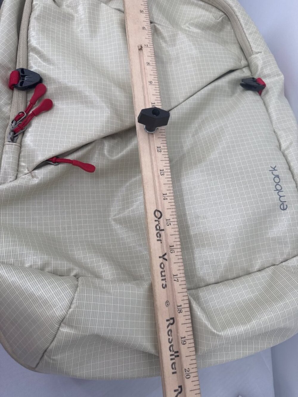 Embark 45L Adventure Travel Backpack Tan Grid Gorpcore Hiking Camp Festival - Picture 9 of 11